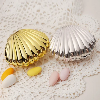 

Non-personalised 10pcs/Lot Wedding Candy Box Casamento Wedding Favors Gifts Wedding Decoration Mariage Shell Wedding Favor Box