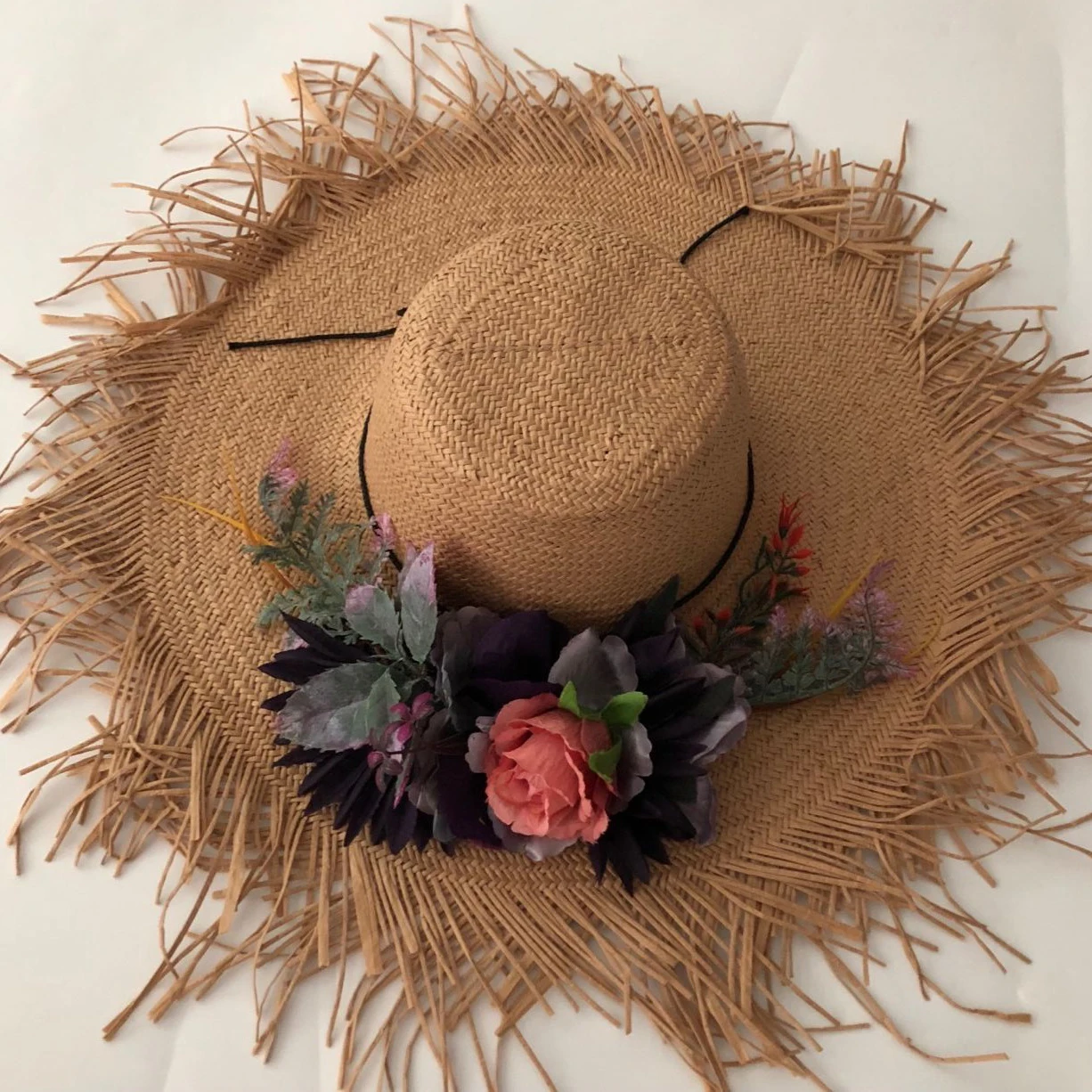 

ZJBECHAHMU Fashion Solid Floral Vintage Straw Sun Hats For Women Summer Beach hat foldable Outdoor holiday wedding hats fedoras
