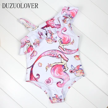 

Girls Swimwear Mermaid Pink Pattern Kids One Piece Swim wear Bathing suit Children Swimming wear 3-8 year