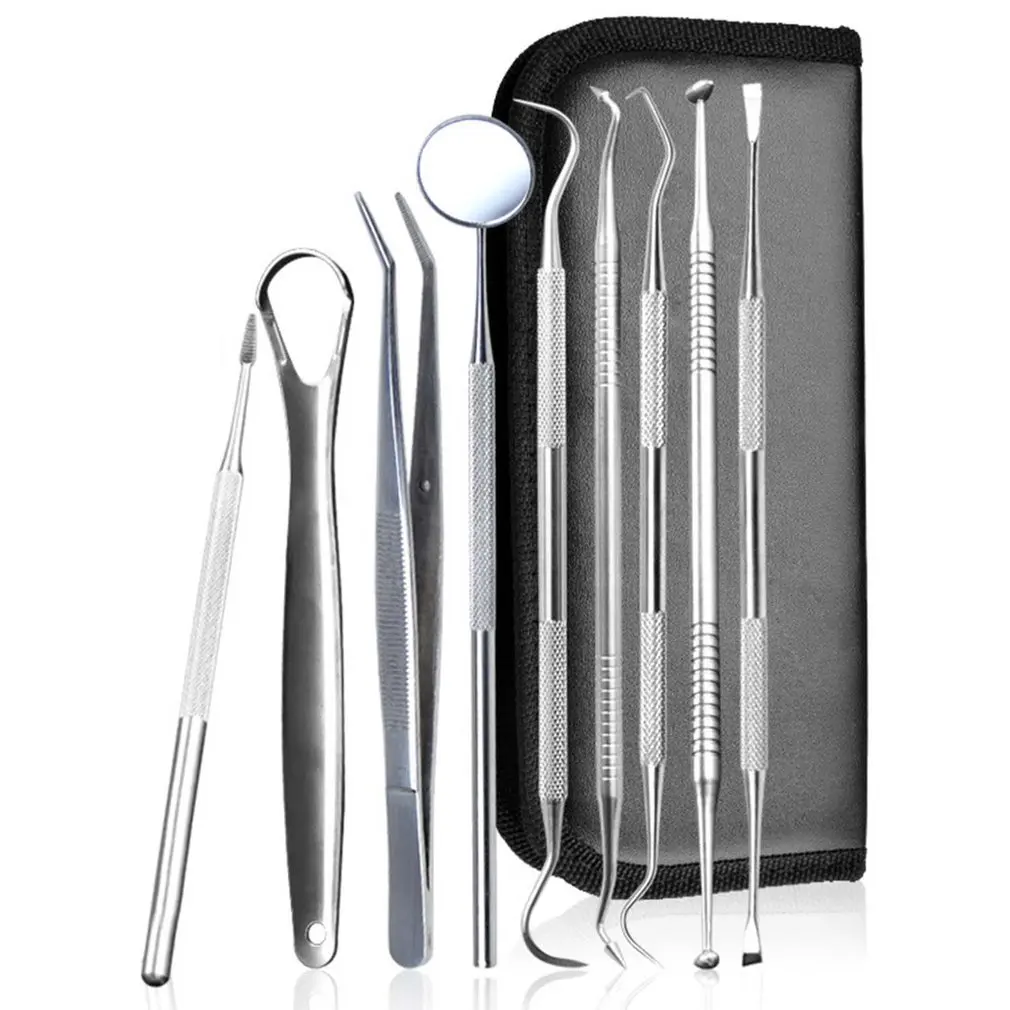 9pcsDental из нержавеющей стали стоматологический инструмент для полости рта