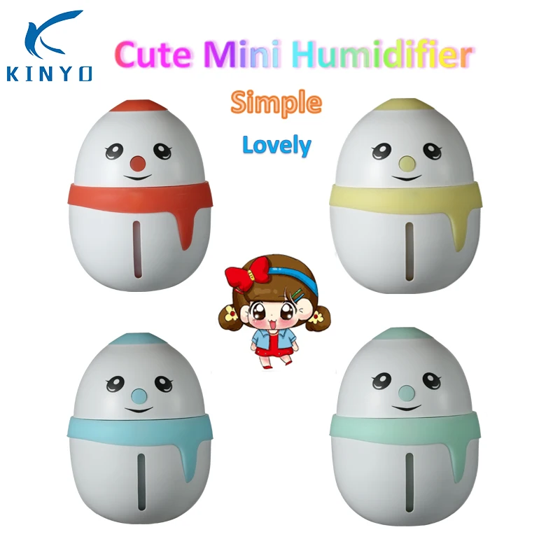 

KINYOU Reliable Safe Smart Mini Humidifier USB Charger Humidificador Colorful Light Air Humidifier Reducing Air Drying Home Use