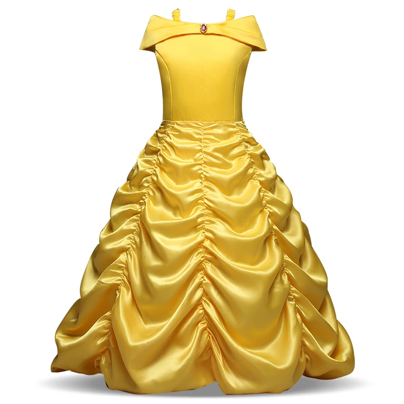 Платье Снежной Королевы для костюмированной вечеринки; платье Эльзы для девочек; платье принцессы 2 Золушки; нарядное детское платье Рапунцель Белль; Карнавальный костюм для девочек - Цвет: bell only dress