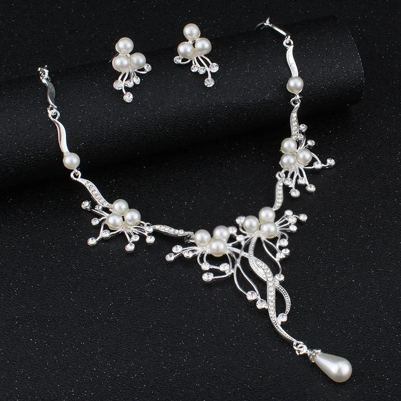 Комплект из колье и серёг с искусственным жемчугом|pearl bridal jewelry sets|jewelry sets for womenbridal