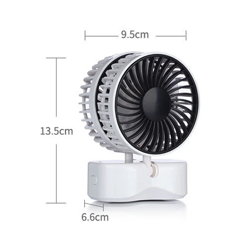 Portátil parejas Ventilador recargable batería de aire acondicionado 2 motores de Ventilador ventiladores Mini Ventilador del escritorio del USB Ventilador eléctrico con 5 hojas