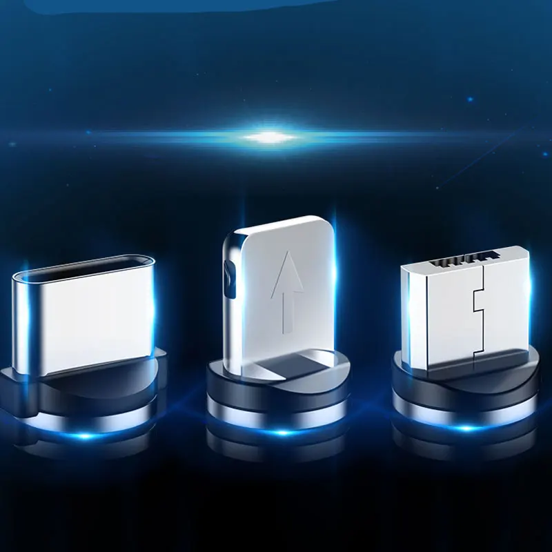 USB magnetic charging cable, Micro USB cable for iPhone XR XS Max X magnet charger USB C cable LED charging cable