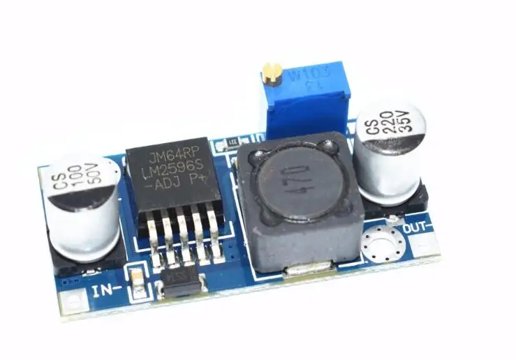 

Free shipping Power Converter Step Down Module LM2596 LM2596S DC-DC 1.5V-35V adjustable step down power Supply module