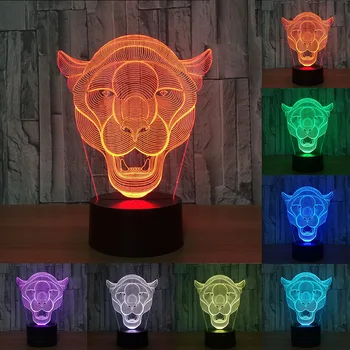 

Tiger/Leopard/Lion 3D LED Night Light Bedroom Living Room Decoration Remote Control 7-Color Lights Table Lamps Kids Child Gift