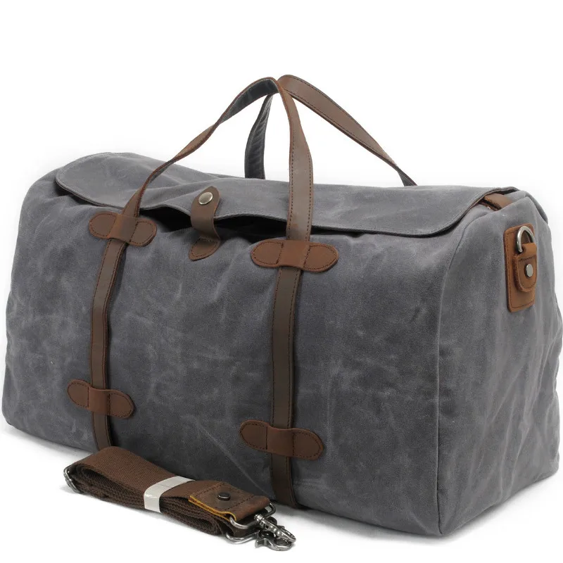 2016 Original Canvas Leather Men Travel Bag Carry on Luggage Bags Mens Duffle Packing Cubes Tote ...