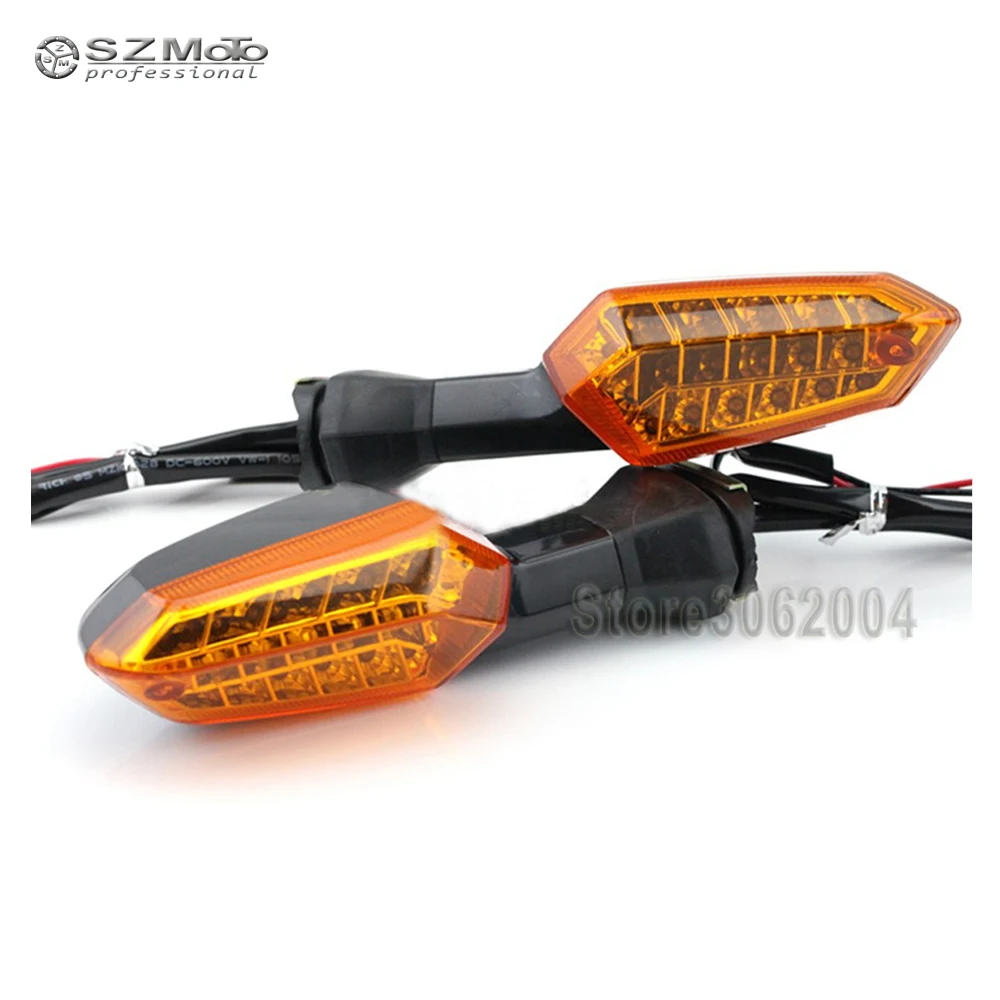 

For KAWASAKI KLE 650/1000 Versys ER-6N ZRX1200 Front/Rear LED Turn Signal Indicator Light Blinker Lamp Motorcycle Amber
