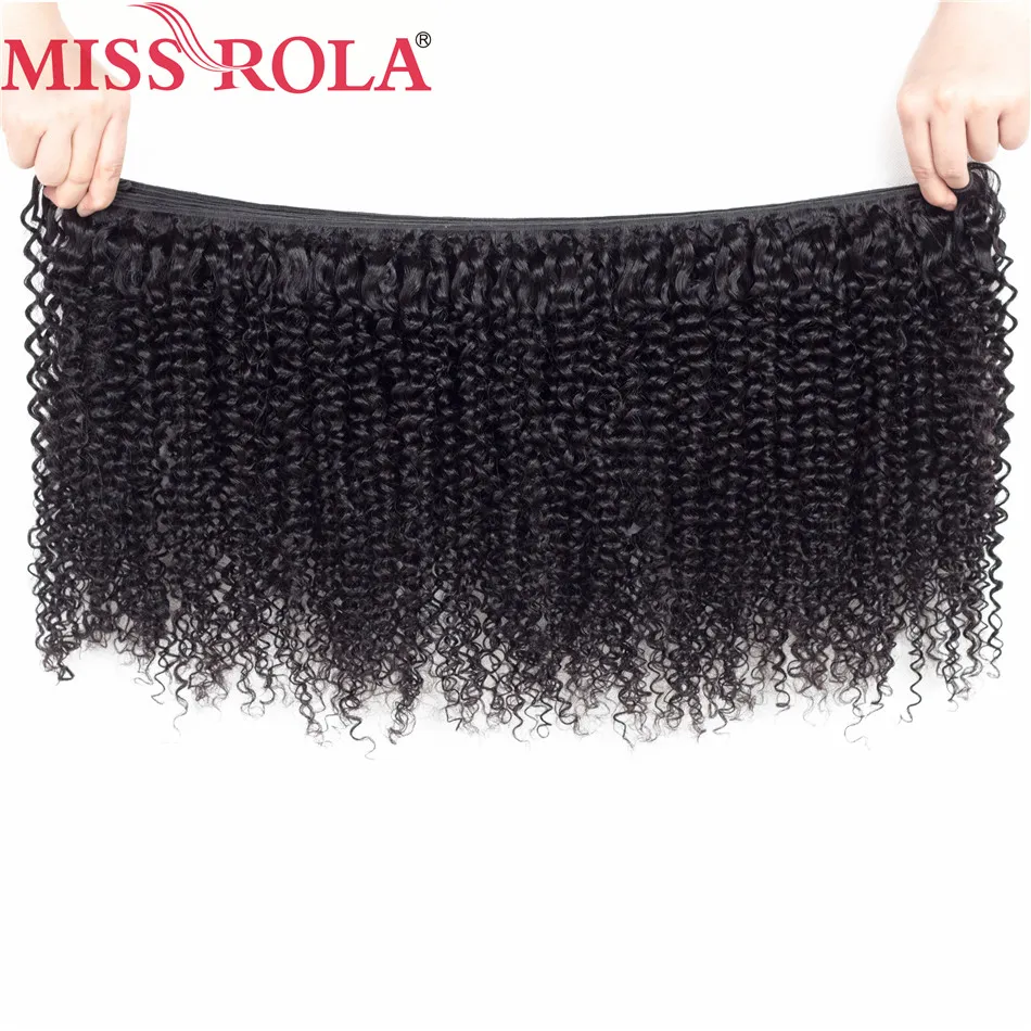 Miss Rola Hair Brazilian Kinky Curly Hair Weave Bundles Natural Color  Curly Hair Extensions 100% Human Hair Remy Double Wefts