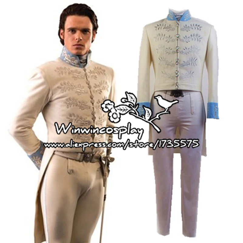 

Movie Cinderella Prince Charming Tuxedo Cosplay Uniform Set Cloth For Adult Men Comic Con Party Halloween Cosplay Costume