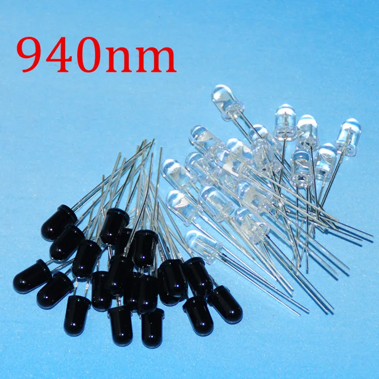 Купить 100 шт. инфракрасный светодиод 5 мм 940нм мощный-лазер ...