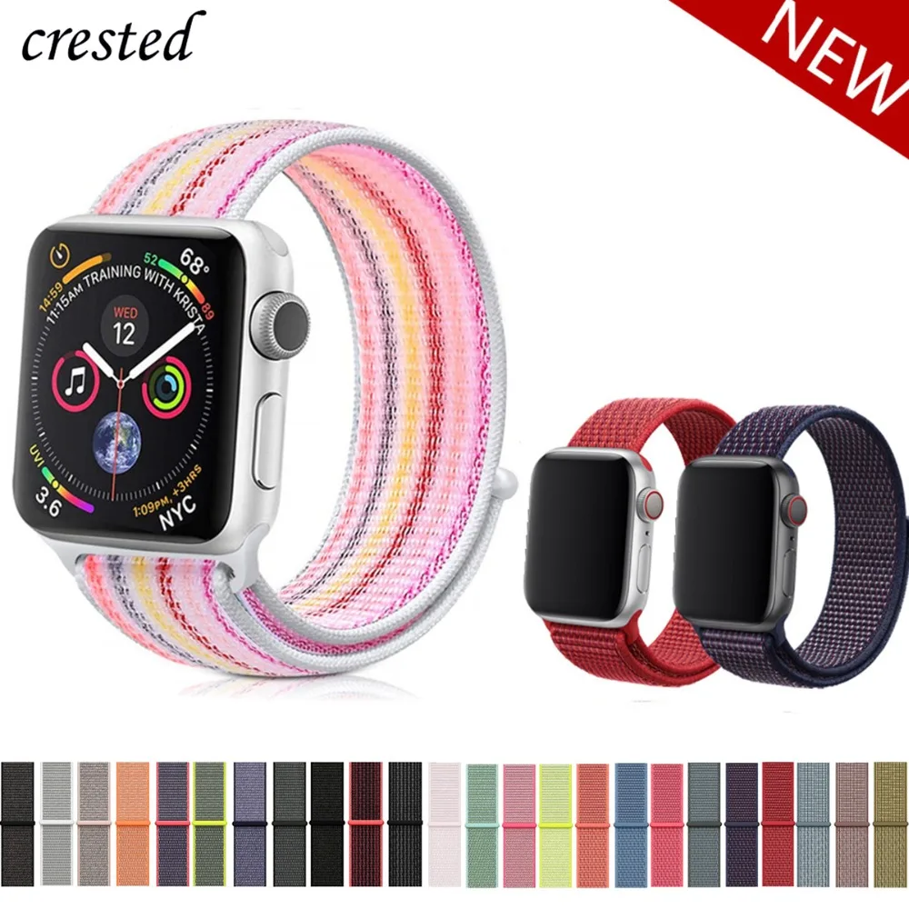 

Sport loop band for apple watch 4/3 strap 42mm/38mm iwatch band 44mm 40mm bracelet Nylon Watch band correa Soft breathable belt