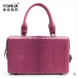 Yongliang Новый змеиной кожи женская сумка моды стюардесса женщин сумки Персонализированные кожи сумку на одно плечо Box сумка
