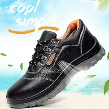 big size mens breathable steel toe caps working safety shoes cow leather summer sneakers tooling security boots protect footwear big size men fashion breathable steel toe cap working safety shoes genuine leather slip on tooling boots protection footwear