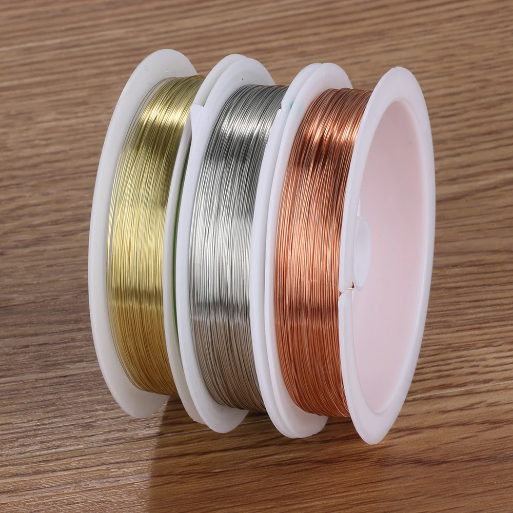 

0.2/0.3/0.5/0.8/1MM 15g/roll Sturdy Alloy Copper Wire DIY Beading Wire For Jewelry Making Cord String DIY Accessories
