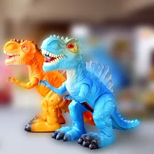 Желтый/синий ходячая игрушка дракона Электрический ревущий Тиранозавр Рекс, динозавры Рождественский подарок детские игрушки