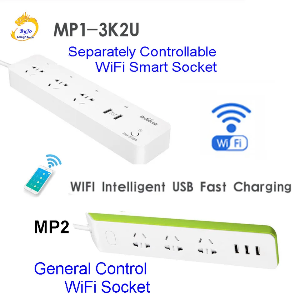 BroadLink MP1-3K2U умная розетка с питанием отдельно управляемая WiFi умная розетка с питанием Автоматизация по сравнению с MP2 MP1 1K3S2U