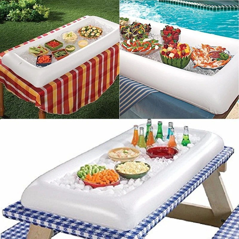 Khgdnor надувной, пивной стол для бильярда матрац ведро льда выступающей/салат-бар лоток для пляжа еда для вечеринки держатель для напитков