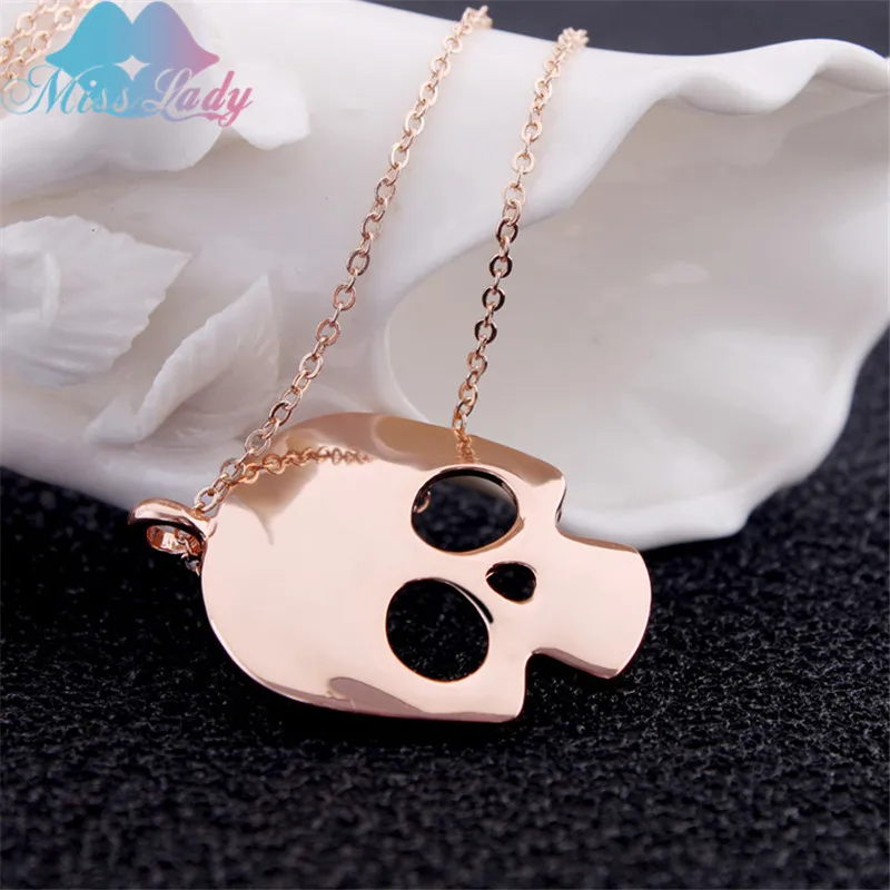 Ожерелье Miss Lady MLY4271 Мужская подвеска в виде черепа розовое золото|fashion necklace|necklace