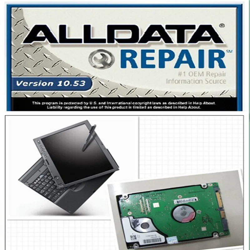 v10.53 alldata and mitchell software 2015 in 1000gb hdd 2 auto repair softwares installed in x200t laptop full set ready to work