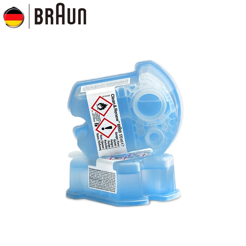 Braun Clean & Renew Cartridge for Bruan Electric Shaver with Automatic  Cleaning Center Cleans Stubble & Germ off the Shaver Head Color: 2 Pack