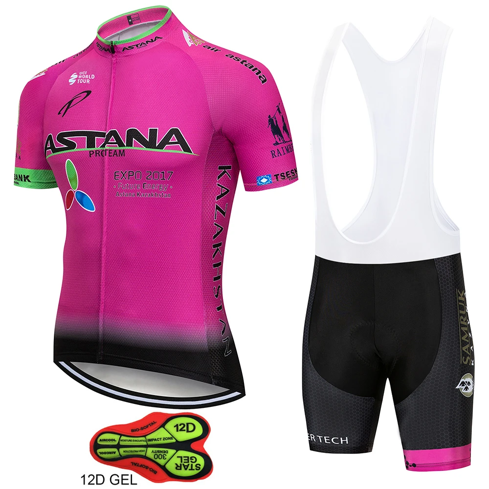 

ASTANA Cycling Jersey Set 2019 New Pro Team Summer Men Cycling Set Racing Bicycle Clothing Suit Breathable Mountain Bike Clothes