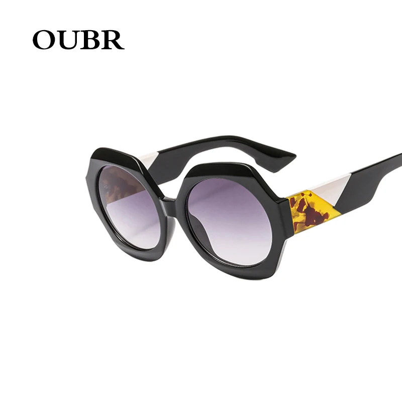 OUBR2019 новые женские солнцезащитные очки с многоугольной оправой дамы тенденция