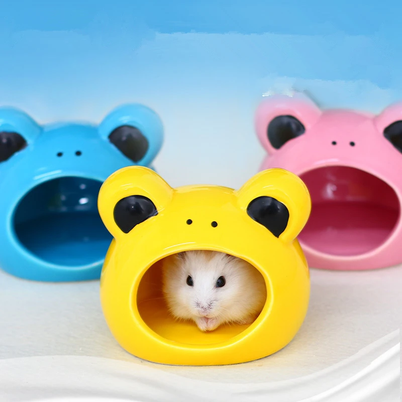 Guinea Pig Totoro Bed For Hamster Ceramic sleeping nest Hamster In A House Toys small pet cute Cute cartoon shape Hamster House