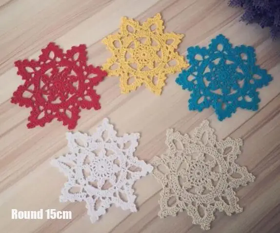 

HOT Lace cotton placemat Drink cup coaster mug kitchen dining Round table place mat cloth Crochet tea coffee doily Christmas pad