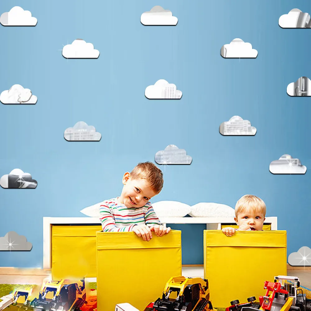 

Cloud acrylic mirror wall sticker Wall Decor For child Room Baby Room Removable Wall Decals stickers muraux sticker z0508#G30