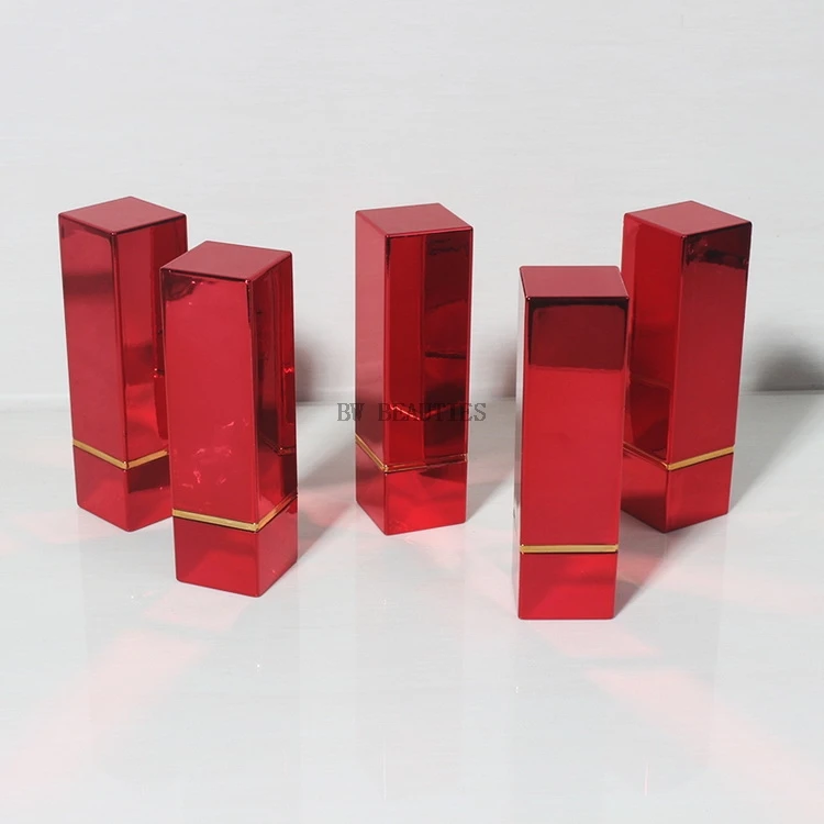

100Pcs/Lot Black Red Gold Plastic Lipstick Bottle Empty DIY Lip Oil Cream Tube Batom Square Quartet Containers