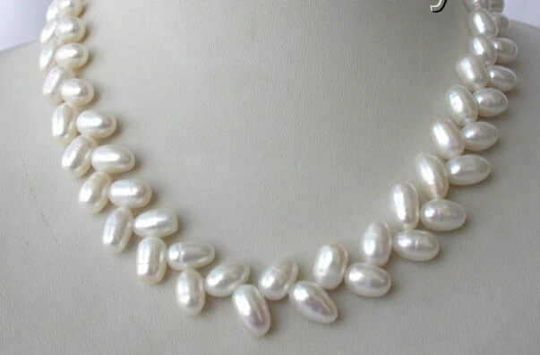 RHJ00122 stunning 9-10mm baroque white freshwater cultured pearl necklace AAA | Украшения и аксессуары