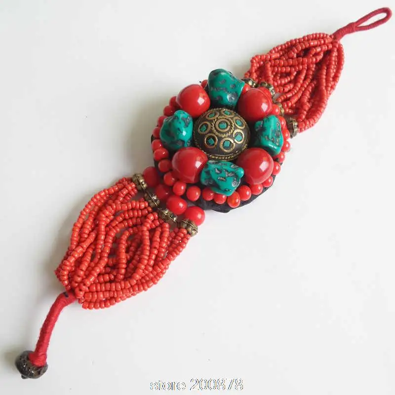 BB-153 Тибетский модный браслет-Самородок имитация индейки камень бисерный браслет индийские браслеты из Непала