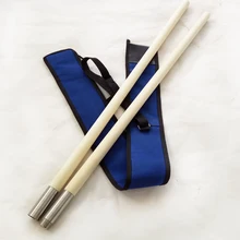Wushu bastão de sobrancelha, vara de combinação de aço inoxidável, bastão de costura, pequena emergência, barra branca longa, duas varas