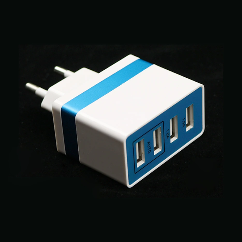 AMEEC 4 Port USB Charger EU Travel Charging Station Multiple USB Charger 4USB Portable Mobile Phone Charge Retail Wholesales (7)