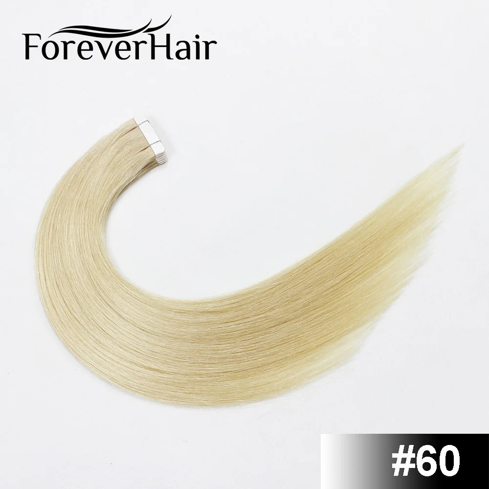 FOREVER HAIR 2,0 г/шт. 1" Remy лента для наращивания человеческих волос Omber цвет#4T27 20 шт пучок натуральных волос для красоты белых женщин - Цвет: #60