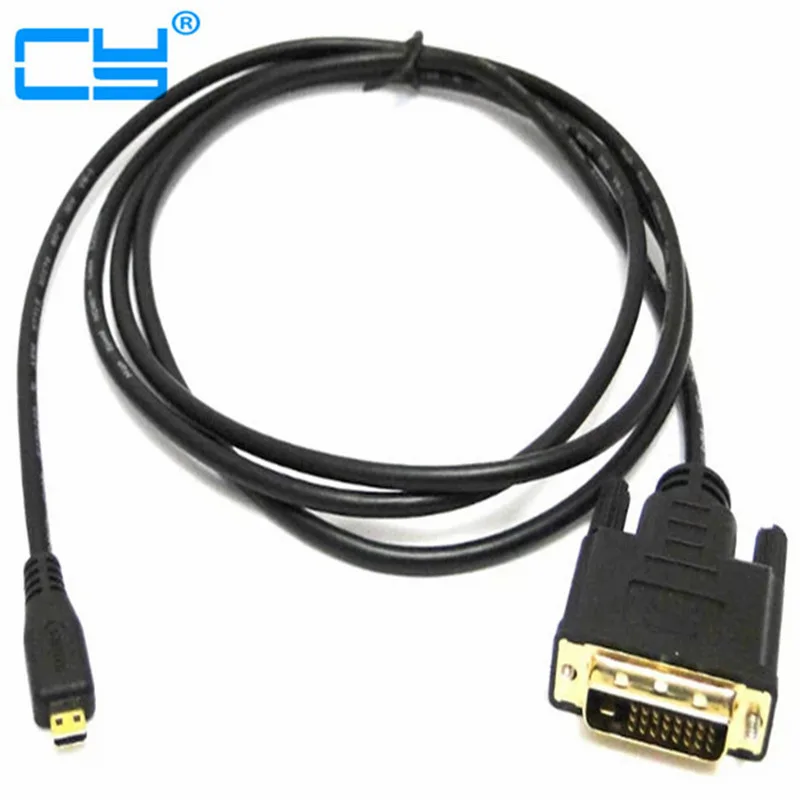 Микро HDMI-Совместимость 1 4 Тип D для мужчин DVI-D DVI 24 + Pin видео кабель конвертер
