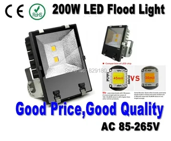 

200W Led Flood Light with High Quality Bridgelux Led Chip Factory Directly AC110-240V
