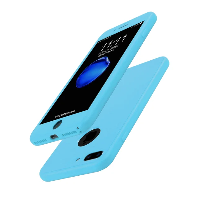 360 Полный корпус мягкий силиконовый защитный чехол для iPhone X XR XS Max задняя крышка для iPhone 8 7 6S 6 Plus 5 5S 11 Pro MAX чехол для телефона - Цвет: tlan
