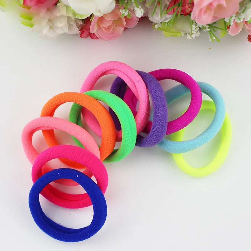 24pcslot Candy Fluorescence Colored Hair Holders High Quality Rubber Bands Hair Elastics Accessories Girl Women Tie Gum 1 (1)