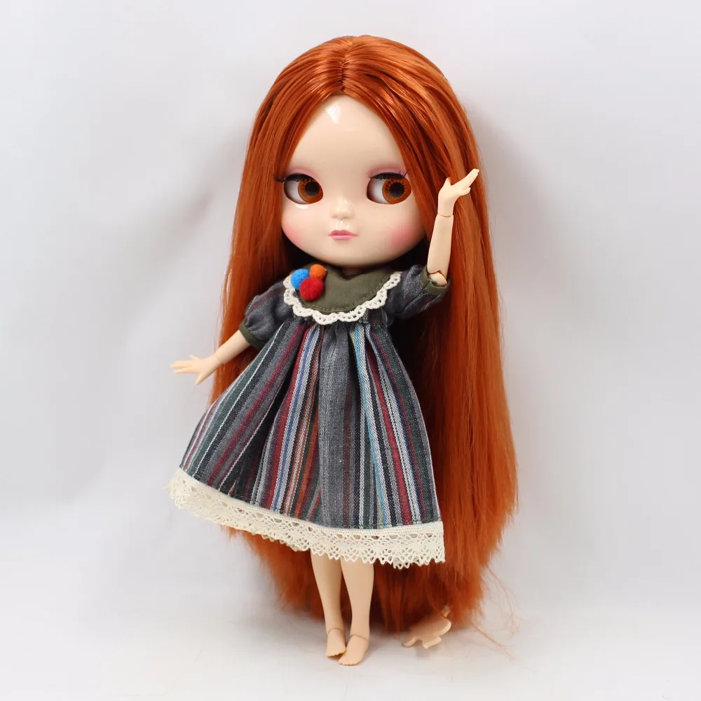 Кукла ICY DBS маленькая грудь azone joint body BL232 красные коричневые волосы 30 см белая кожа