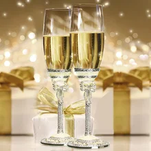 Высокое качество, свадебное вино, очки для любви, хрустальные бокалы для шампанского, креативные жарки, шампанское вино, очки, белый жемчуг, эмаль