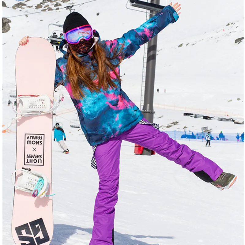 Lesmart Women's Fashion Mountain Discover Snowboard Pants Ski Bibs