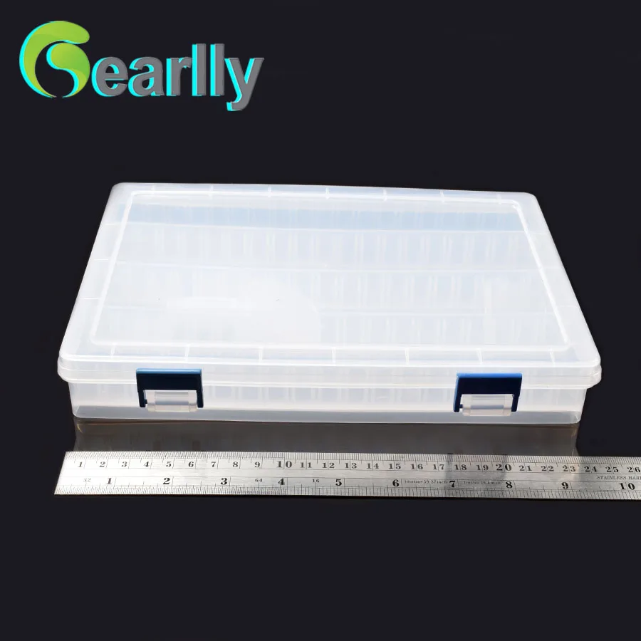 Image 25*18*4cm lure Fishing Box Compartments changeable Transparent Visible Plastic Fishing Lure Box Durable Fishing Tackle Box