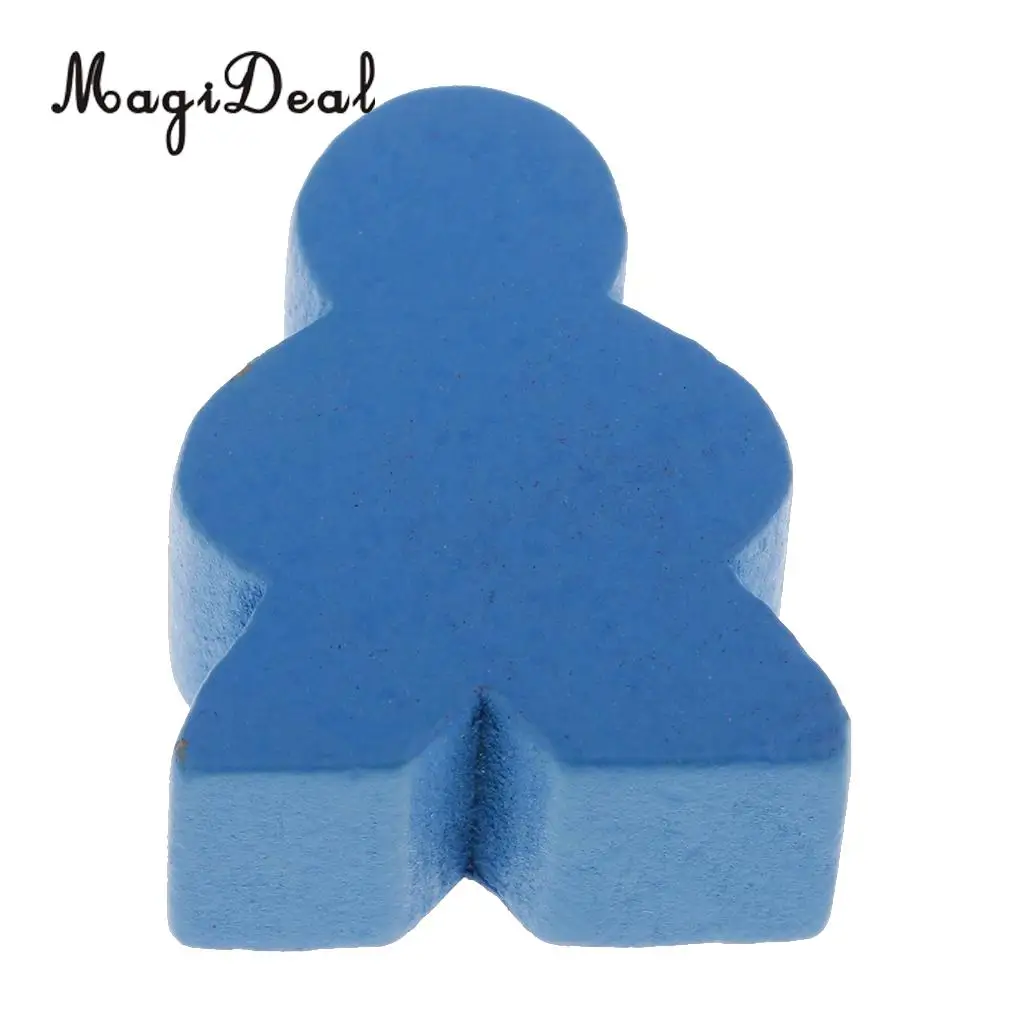 MagiDeal Novelty 50Pcs Assorted Color Human Shape Wooden Chess for Kids Board Game Educational Toys Gifts 24 x 19 x 9 mm Multi