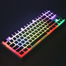 Kbdfans108 PBT двойной удар блеск через ANSI ISO OEM профиль пудинг набор ключей для MX механическая клавиатура