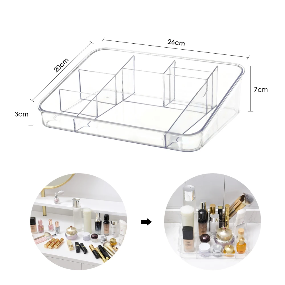 Прозрачная пластиковая коробка для хранения косметики, палитра для макияжа, органайзер, настольный держатель для хранения косметики, органайзер, ящики для хранения