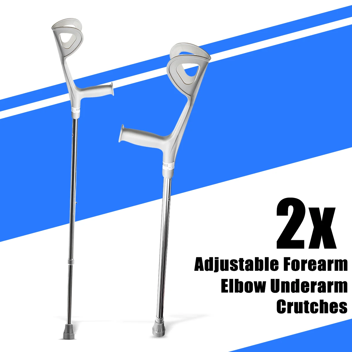 

1/2pcs Silver Lightweight Walking Sticks Hight Quality Walking Aid Forearm Crutch For Camping Hiking Sport Outerdoor Tool