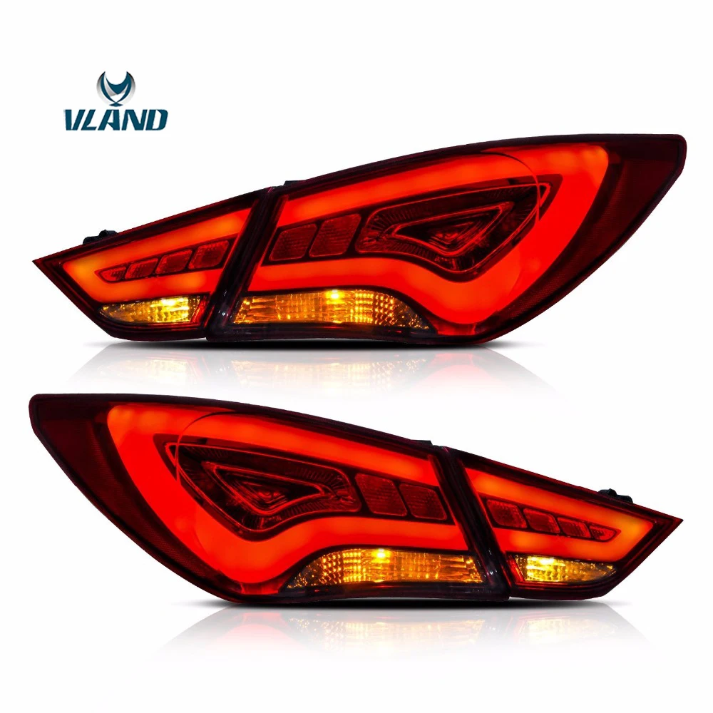 Vland для Hyundai Sonata 2011 2014 хвост светильник s светодиодный стоп сигнал бар прозрачные